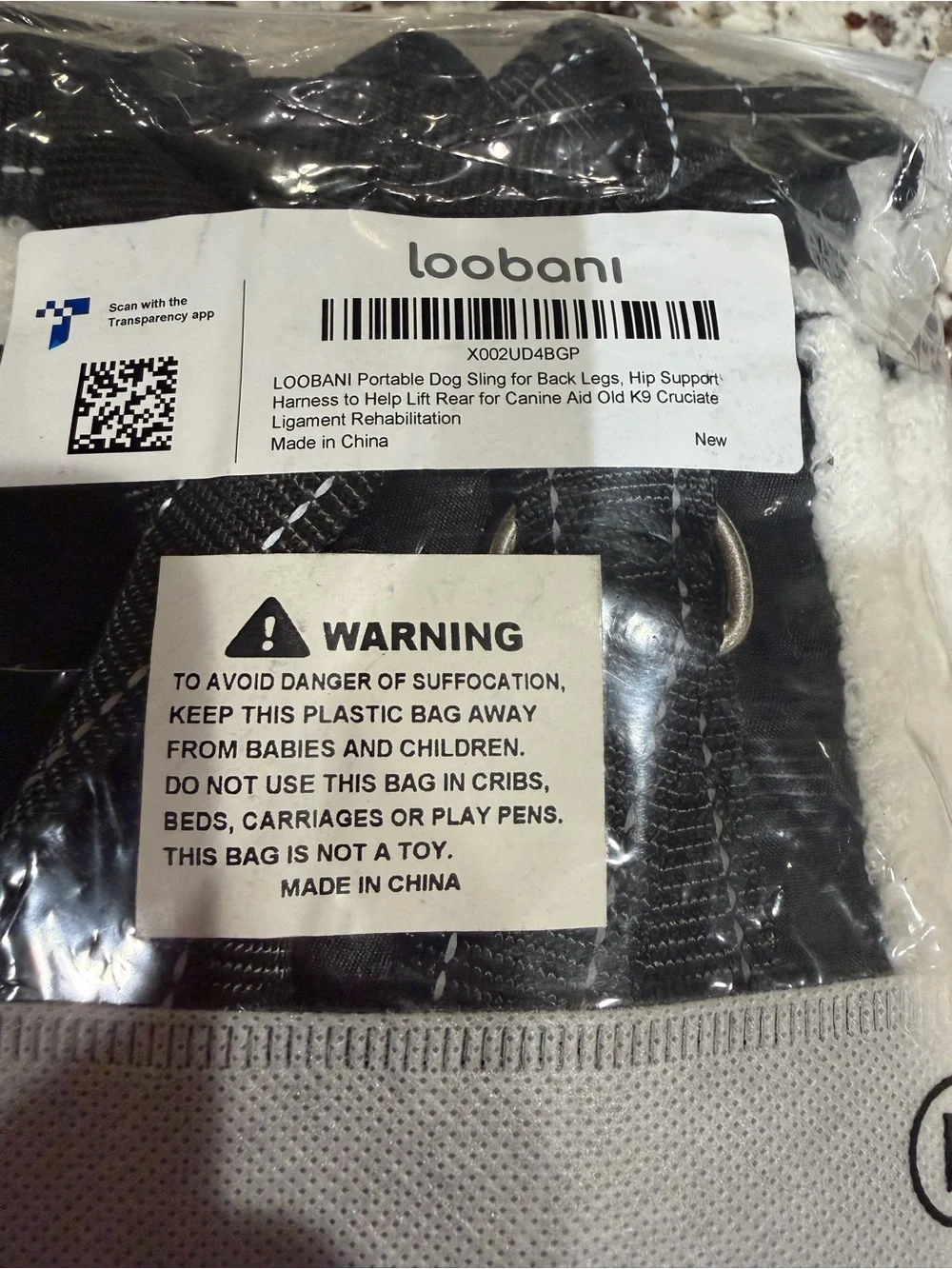 BNWT Sz L. Dog mobility sling for hind, rear leg assistance.